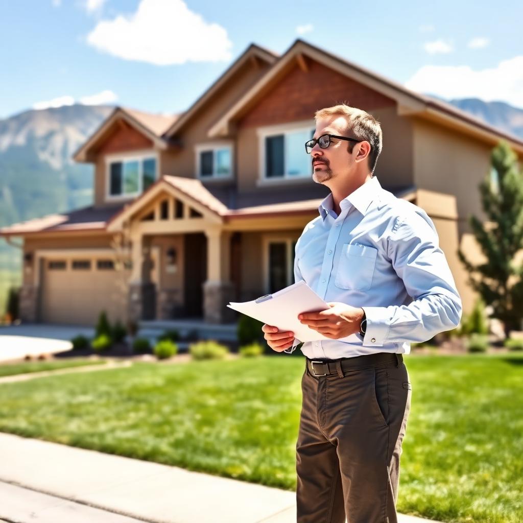 Professional real estate appraiser inspecting a residential property in Provo, UT